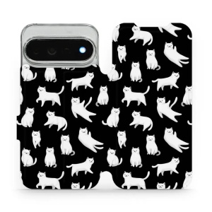 Flip pouzdro na mobil Google Pixel 11 Pro XL - Mobiwear V163S, bílé kočičky