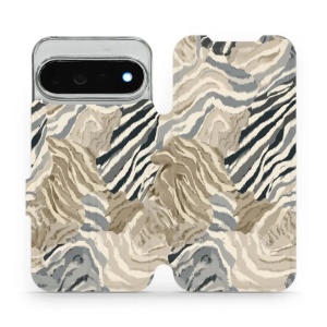 Flip pouzdro na mobil Google Pixel 11 Pro XL - Mobiwear V168S, pruhovaná malba
