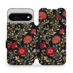 Flip pouzdro na mobil Google Pixel 11 Pro XL - Mobiwear V172S, červená kvítka