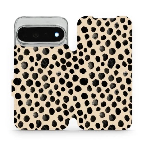 Flip pouzdro na mobil Google Pixel 11 Pro XL - Mobiwear VA50S, černé puntíky