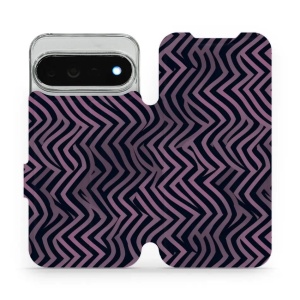 Flip pouzdro na mobil Google Pixel 11 Pro XL - Mobiwear VA55S, fialové klikyháky