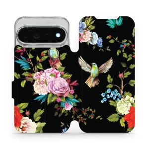 Flip pouzdro na mobil Google Pixel 11 Pro XL - Mobiwear VD09S, ptáčci a květy
