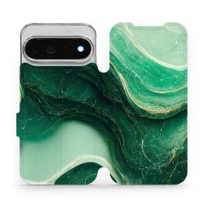 Flip pouzdro na mobil Google Pixel 11 Pro XL - Mobiwear VP38S, zelený mramor