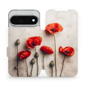 Flip pouzdro na mobil Google Pixel 11 Pro XL - Mobiwear VP42S, vlčí máky