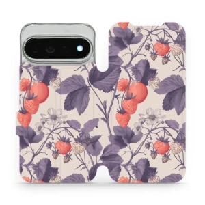 Flip pouzdro na mobil Google Pixel 11 Pro XL - Mobiwear VB01S, jahodový herbář