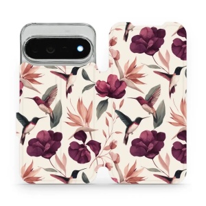 Flip pouzdro na mobil Google Pixel 11 Pro XL - Mobiwear VB07S, kolibříci v květinách