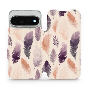 Flip pouzdro na mobil Google Pixel 11 Pro XL - Mobiwear VB08S, akvarelová pírka