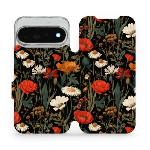 Flip pouzdro na mobil Google Pixel 11 Pro XL - Mobiwear VB15S, máky na černém