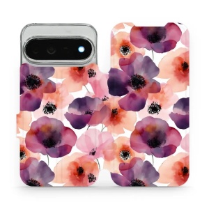 Flip pouzdro na mobil Google Pixel 11 Pro XL - Mobiwear VB20S, akvarelové máky