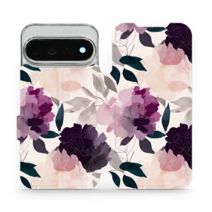 Flip pouzdro na mobil Google Pixel 11 Pro XL - Mobiwear VB21S, akvarelové pivoňky