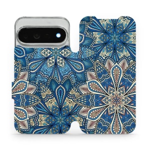 Flip pouzdro na mobil Google Pixel 11 Pro XL - Mobiwear V108P, modré mandala květy