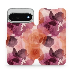 Flip pouzdro na mobil Google Pixel 11 Pro XL - Mobiwear VB24S, akvarelové růže