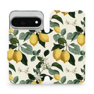 Flip pouzdro na mobil Google Pixel 11 Pro XL - Mobiwear VB02S, rozkvetlé citrony