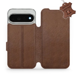 Kožené flip pouzdro na mobil Google Pixel 11 Pro XL - Mobiwear - hnědé