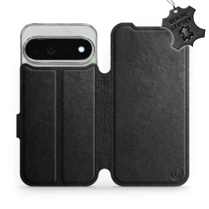 Kožené flip pouzdro na mobil Google Pixel 11 Pro XL - Mobiwear - černé