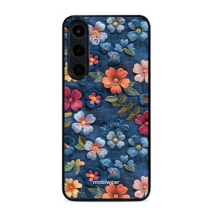 Lesklý kryt na mobil Samsung Galaxy S26 FE - Mobiwear Glossy GB05G, květiny na denimu