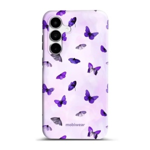 Odolný kryt na mobil Samsung Galaxy S26 FE - Mobiwear Elite Pro EP77E, fialoví motýlci