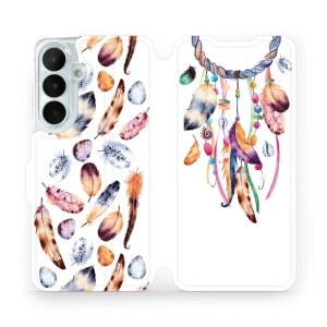 Flip pouzdro na mobil Samsung Galaxy S26 FE - Mobiwear M003S, lapač a barevná pírka