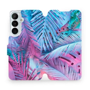 Flip pouzdro na mobil Samsung Galaxy S26 FE - Mobiwear MG10S, fialové a modré listy