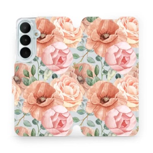 Flip pouzdro na mobil Samsung Galaxy S26 FE - Mobiwear MP02S, pastelové květy