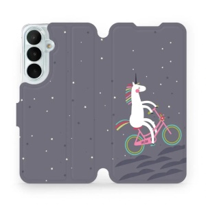 Flip pouzdro na mobil Samsung Galaxy S26 FE - Mobiwear V024P, jednorožec na kole
