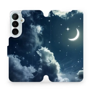 Flip pouzdro na mobil Samsung Galaxy S26 FE - Mobiwear V145P, noční obloha s měsícem