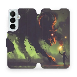 Flip pouzdro na mobil Samsung Galaxy S26 FE - Mobiwear VA08P, příšera a kluk s pochodní