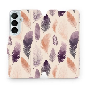 Flip pouzdro na mobil Samsung Galaxy S26 FE - Mobiwear VB08S, akvarelová pírka