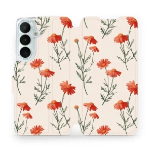 Flip pouzdro na mobil Samsung Galaxy S26 FE - Mobiwear VB13S, větvičky heřmánku