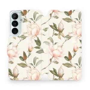 Flip pouzdro na mobil Samsung Galaxy S26 FE - Mobiwear VB17S, magnolie na bílé