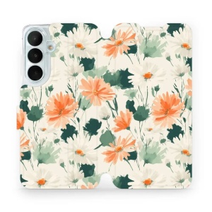 Flip pouzdro na mobil Samsung Galaxy S26 FE - Mobiwear VB22S, akvarelové sedmikrásky
