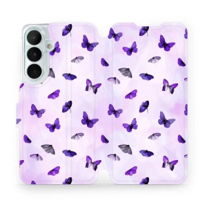 Flip pouzdro na mobil Samsung Galaxy S26 FE - Mobiwear VP76S, fialoví motýlci