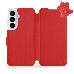 Kožené flip pouzdro na mobil Samsung Galaxy S26 FE - Mobiwear - červené
