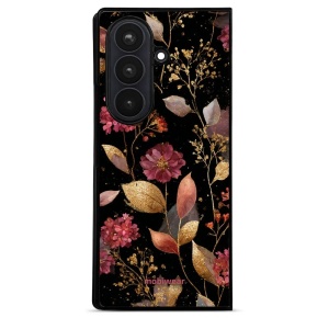 Lesklý kryt na mobil Samsung Galaxy Z Fold8 Ultra - Mobiwear Glossy G171G, zlatavé lístky a květy