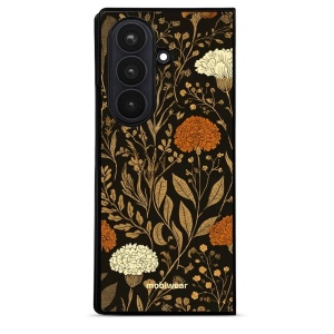 Lesklý kryt na mobil Samsung Galaxy Z Fold8 Ultra - Mobiwear Glossy G174G, béžová a oranžová kvítka