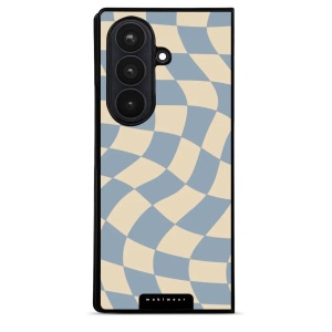 Lesklý kryt na mobil Samsung Galaxy Z Fold8 Ultra - Mobiwear Glossy GA59G, modrá a béžová šachovnice