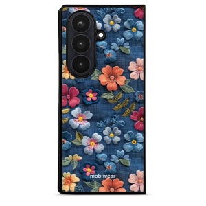 Lesklý kryt na mobil Samsung Galaxy Z Fold8 Ultra - Mobiwear Glossy GB05G, květiny na denimu