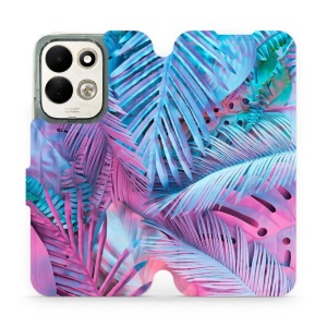 Flip pouzdro na mobil Xiaomi Redmi 17 - Mobiwear MG10S, fialové a modré listy