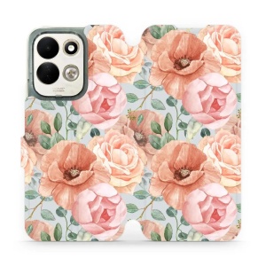 Flip pouzdro na mobil Xiaomi Redmi 17 - Mobiwear MP02S, pastelové květy