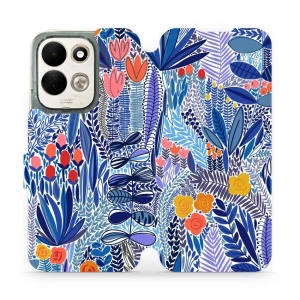 Flip pouzdro na mobil Xiaomi Redmi 17 - Mobiwear MP03P, modrá květena