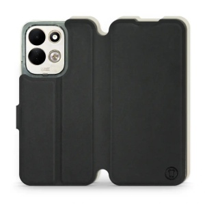 Flip pouzdro Mobiwear Semiš na mobil Xiaomi Redmi 17 - černé & béžové