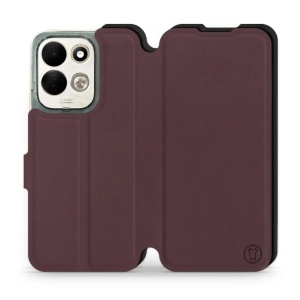 Flip pouzdro Mobiwear Semiš na mobil Xiaomi Redmi 17 - bordové & černé