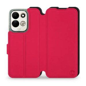 Flip pouzdro Mobiwear Semiš na mobil Xiaomi Redmi 17 - rudé & černé