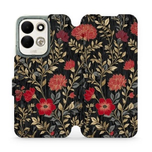 Flip pouzdro na mobil Xiaomi Redmi 17 - Mobiwear V172S, červená kvítka