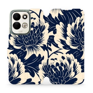 Flip pouzdro na mobil Xiaomi Redmi 17 - Mobiwear VA40S, modré a béžové květy