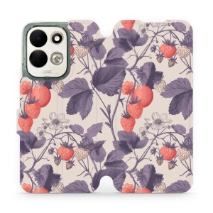 Flip pouzdro na mobil Xiaomi Redmi 17 - Mobiwear VB01S, jahodový herbář