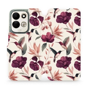 Flip pouzdro na mobil Xiaomi Redmi 17 - Mobiwear VB07S, kolibříci v květinách