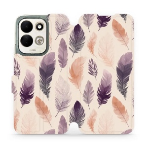 Flip pouzdro na mobil Xiaomi Redmi 17 - Mobiwear VB08S, akvarelová pírka