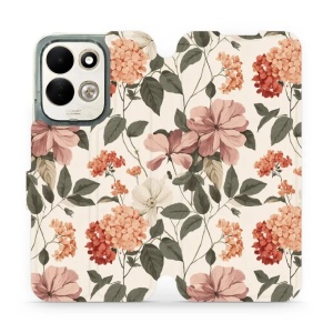 Flip pouzdro na mobil Xiaomi Redmi 17 - Mobiwear VB12S, květiny ve stylu 50. let
