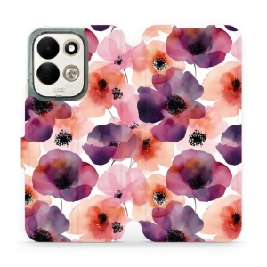 Flip pouzdro na mobil Xiaomi Redmi 17 - Mobiwear VB20S, akvarelové máky